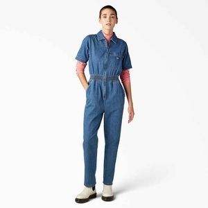 Dickies Women’s Houston Regular Fit Denim Coveralls - Chambray Light Blue - XL